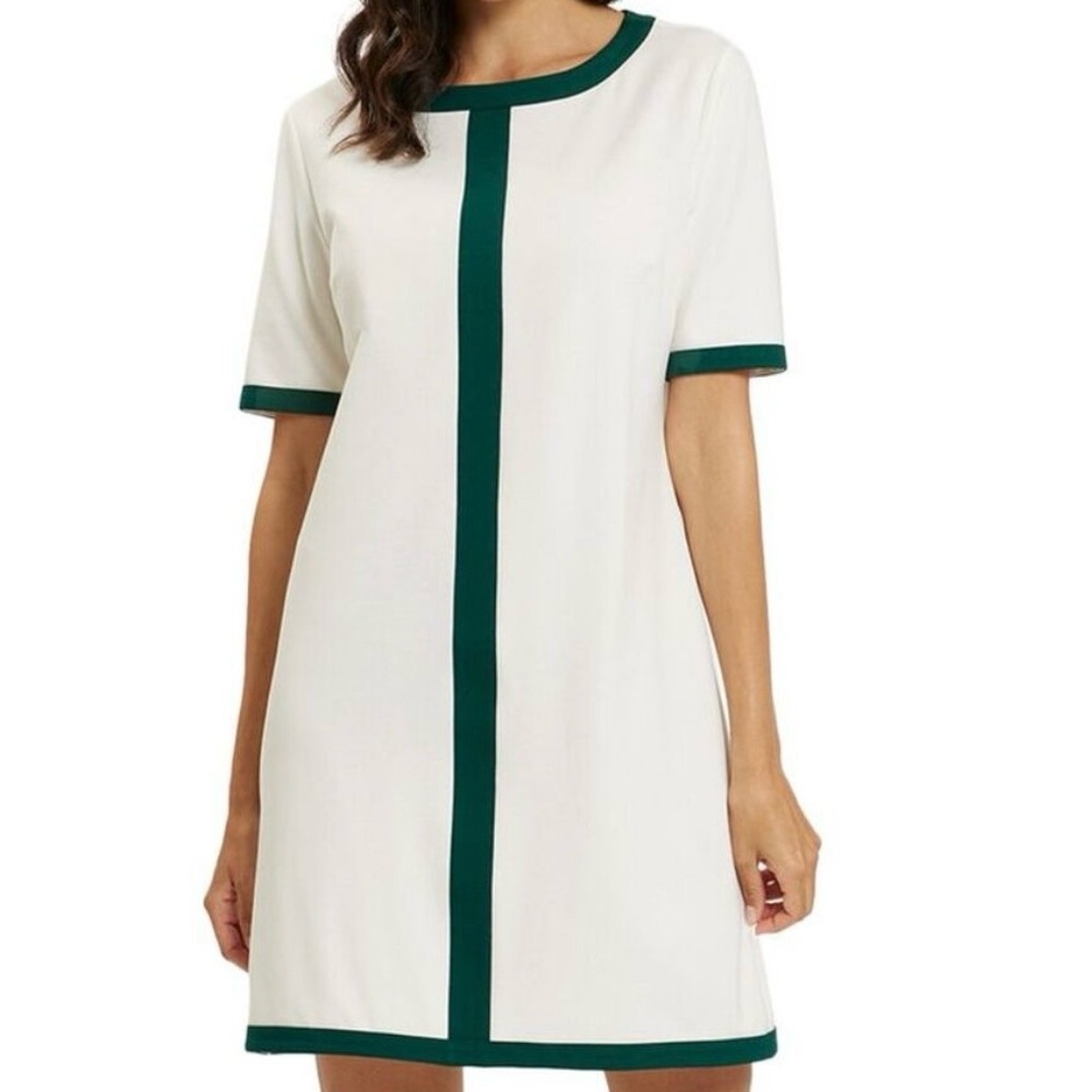 Jude Connally May Dress Jude Cloth Cream Evergreen Sz M NWOT